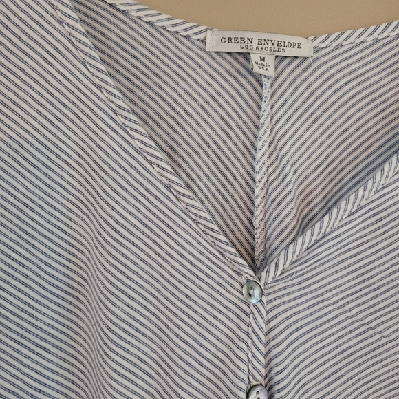 COPY - Green Envelope Cropped 3/4 T-shirt Front Tie Casual Basic Every Day - Picture 9 of 12